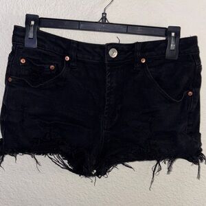 Madden Girl Black Frayed Jean Shorts